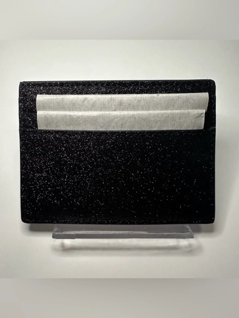 Kate Spade New Set - Black Glitter Tinsel Small Dome Crossbody Bag & Cardholder